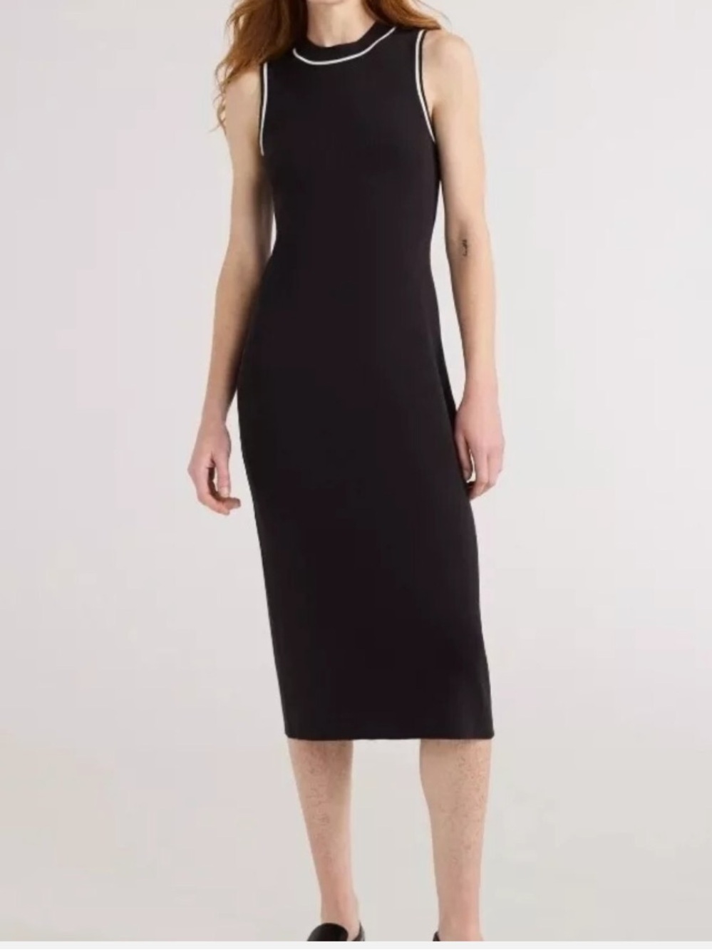 NWT Free Assembly Black Sweater Knit Midi Dress SZ M